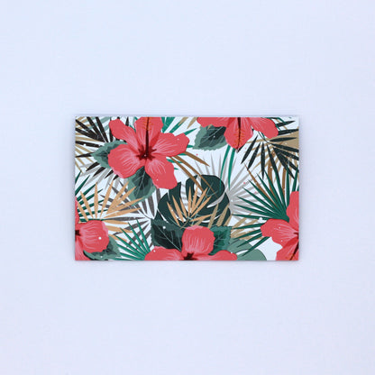 Floral Polynesian pattern pocket greeting card