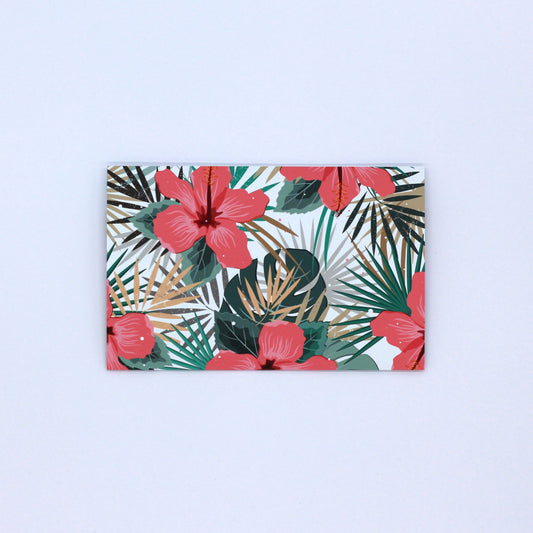 Floral Polynesian pattern pocket greeting card