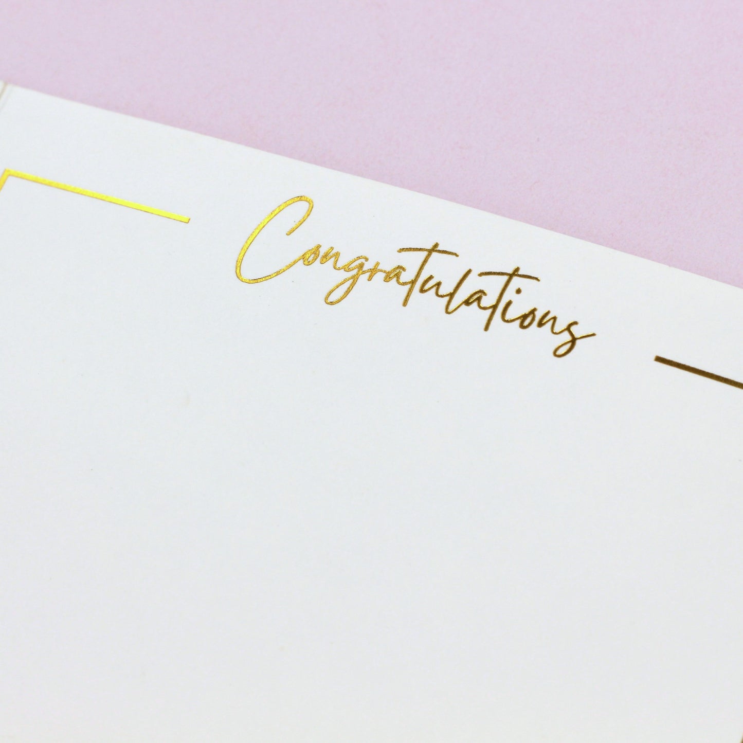 Close up of congratulations gold foil