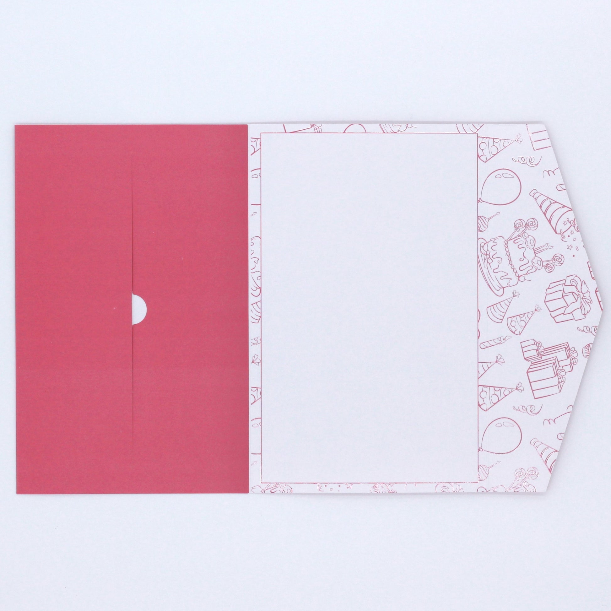 Pink pocket birthday greeting card