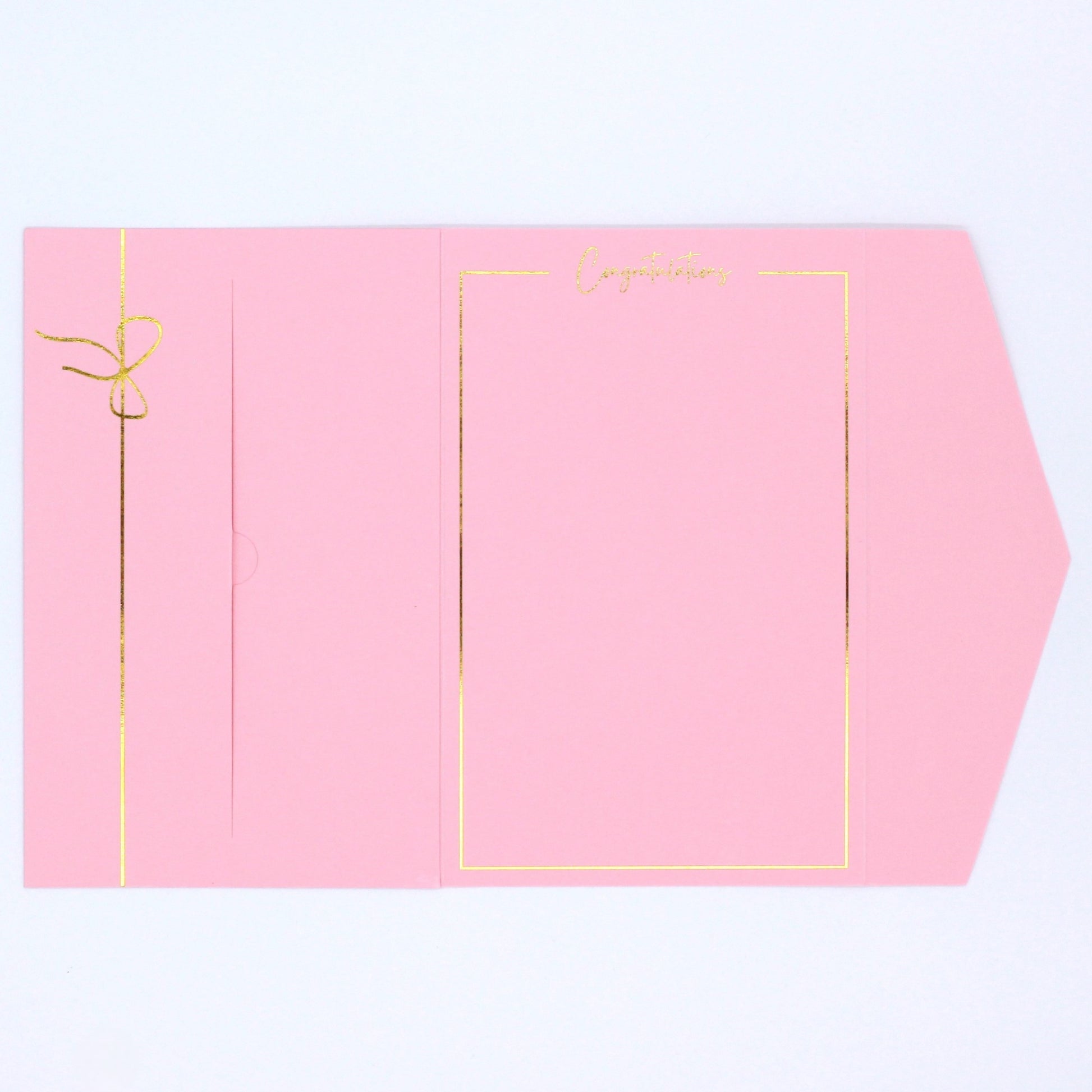 Pink Congratulations greeting card with gold foil Congratulations